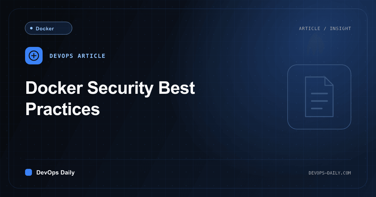 Docker Security Best Practices
