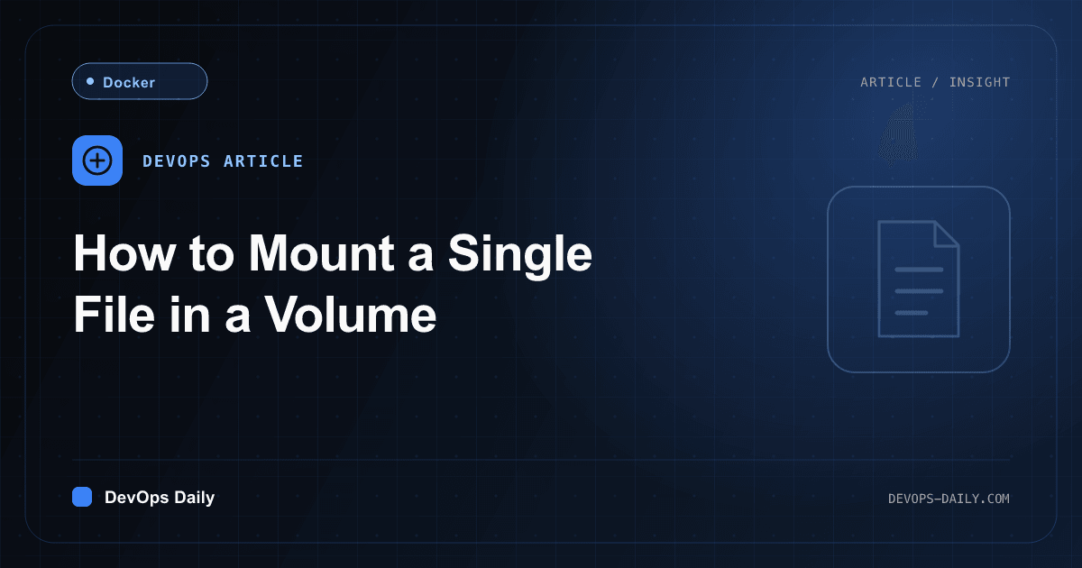 How to Mount a Single File in a Volume