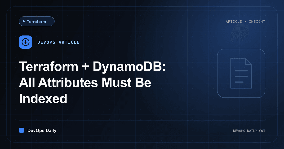 Terraform + DynamoDB: All Attributes Must Be Indexed